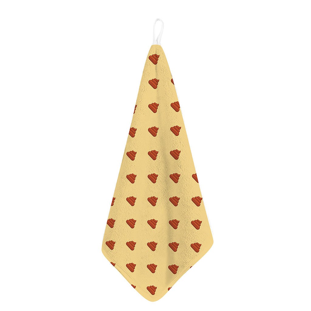 Brown Poop Pattern Print Hand Towel