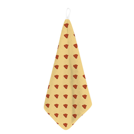 Brown Poop Pattern Print Hand Towel