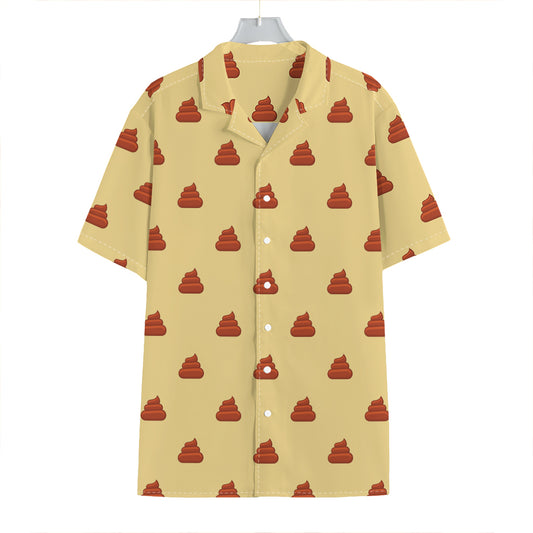 Brown Poop Pattern Print Hawaiian Shirt