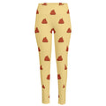Brown Poop Pattern Print High-Waisted Pocket Leggings