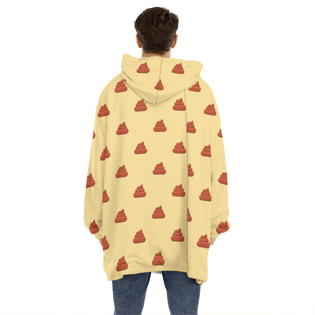 Brown Poop Pattern Print Hoodie Blanket