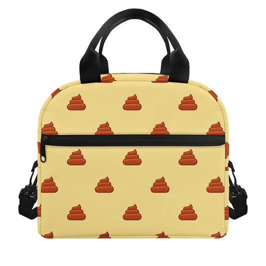 Brown Poop Pattern Print Insulated Lunch Bag