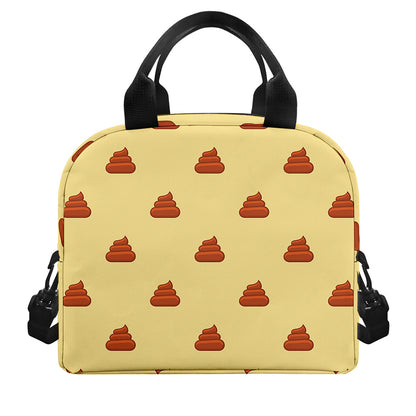 Brown Poop Pattern Print Insulated Lunch Bag