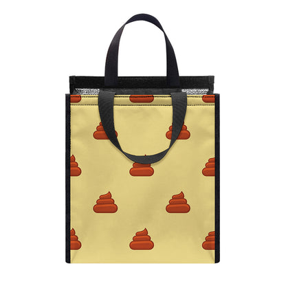 Brown Poop Pattern Print Insulated Lunch Tote