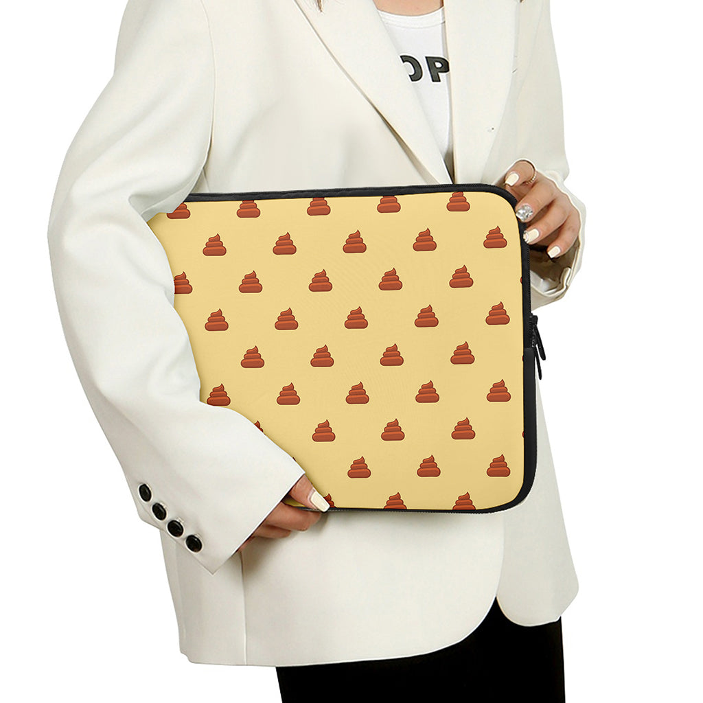 Brown Poop Pattern Print Laptop Sleeve