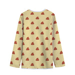 Brown Poop Pattern Print Long Sleeve Short Coat