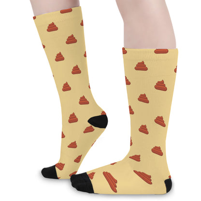 Brown Poop Pattern Print Long Socks