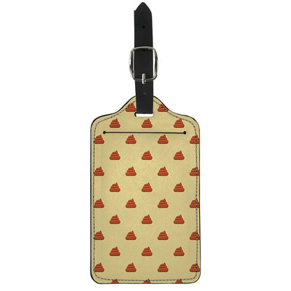 Brown Poop Pattern Print Luggage Tag