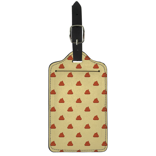 Brown Poop Pattern Print Luggage Tag