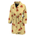 Brown Poop Pattern Print Men's Bathrobe