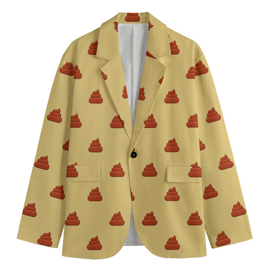 Brown Poop Pattern Print Men's Blazer