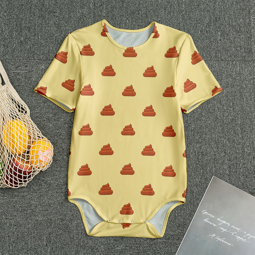 Brown Poop Pattern Print Men's Bodysuit