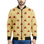 Brown Poop Pattern Print Men's Bomber Jacket