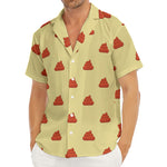 Brown Poop Pattern Print Men's Deep V-Neck Shirt