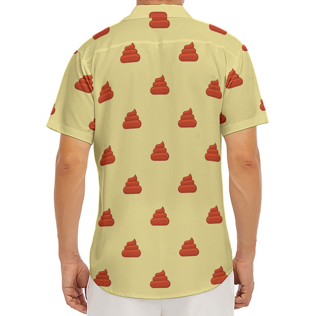 Brown Poop Pattern Print Men's Deep V-Neck Shirt