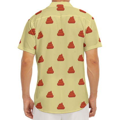 Brown Poop Pattern Print Men's Deep V-Neck Shirt