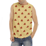 Brown Poop Pattern Print Men's Fitness Tank Top