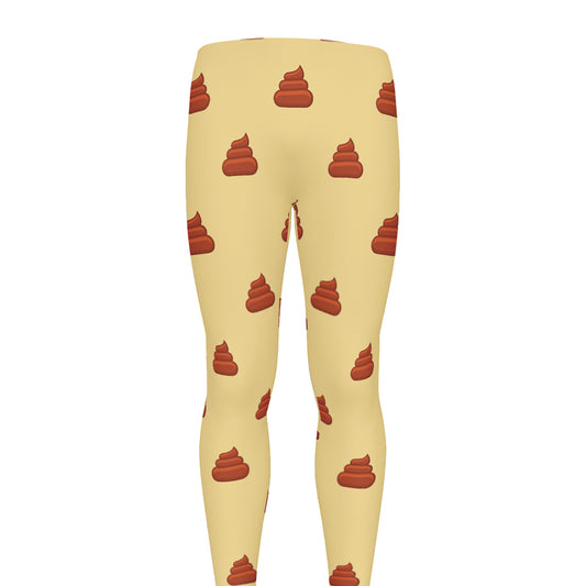 Brown Poop Pattern Print Men's leggings
