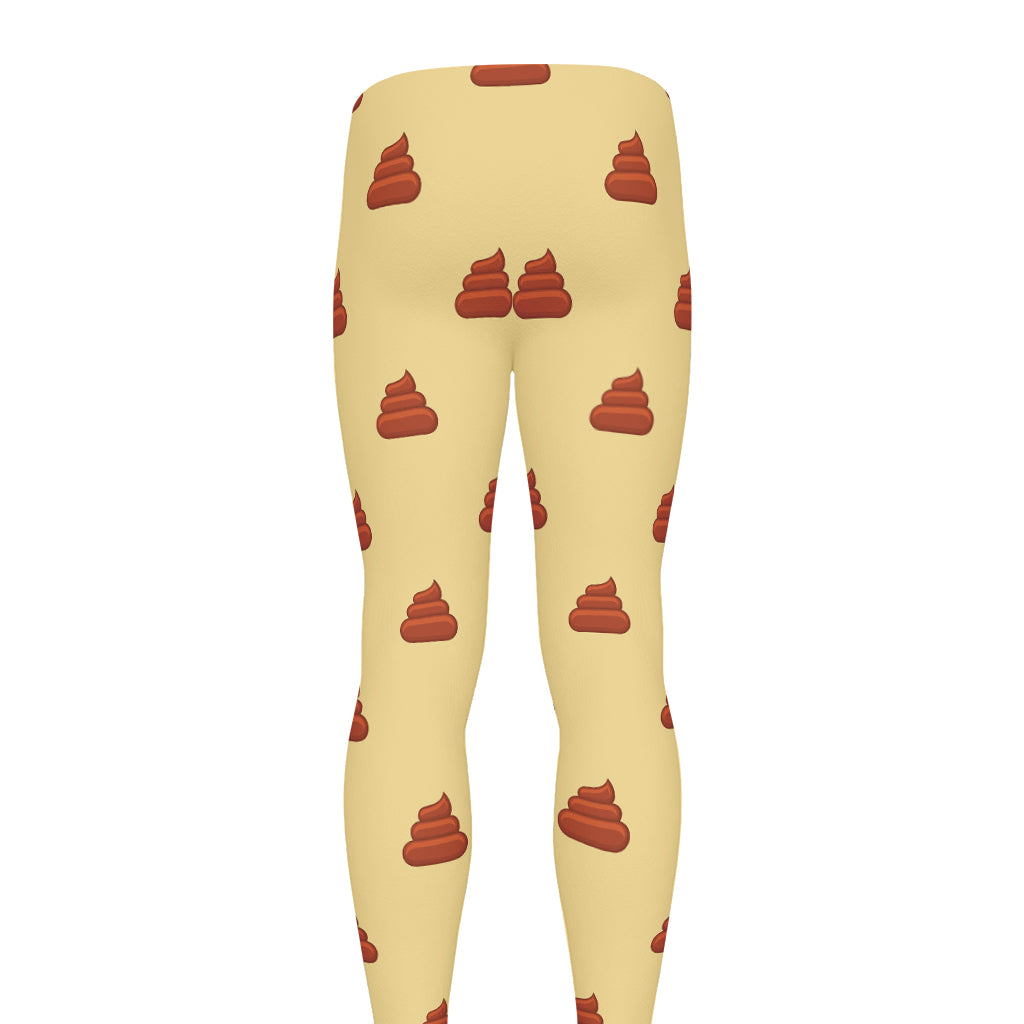Brown Poop Pattern Print Men's leggings