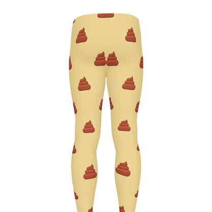 Brown Poop Pattern Print Men's leggings