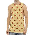 Brown Poop Pattern Print Men's Muscle Tank Top