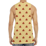 Brown Poop Pattern Print Men's Muscle Tank Top