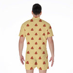 Brown Poop Pattern Print Men's Rompers