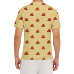 Brown Poop Pattern Print Men's Short Sleeve Rash Guard