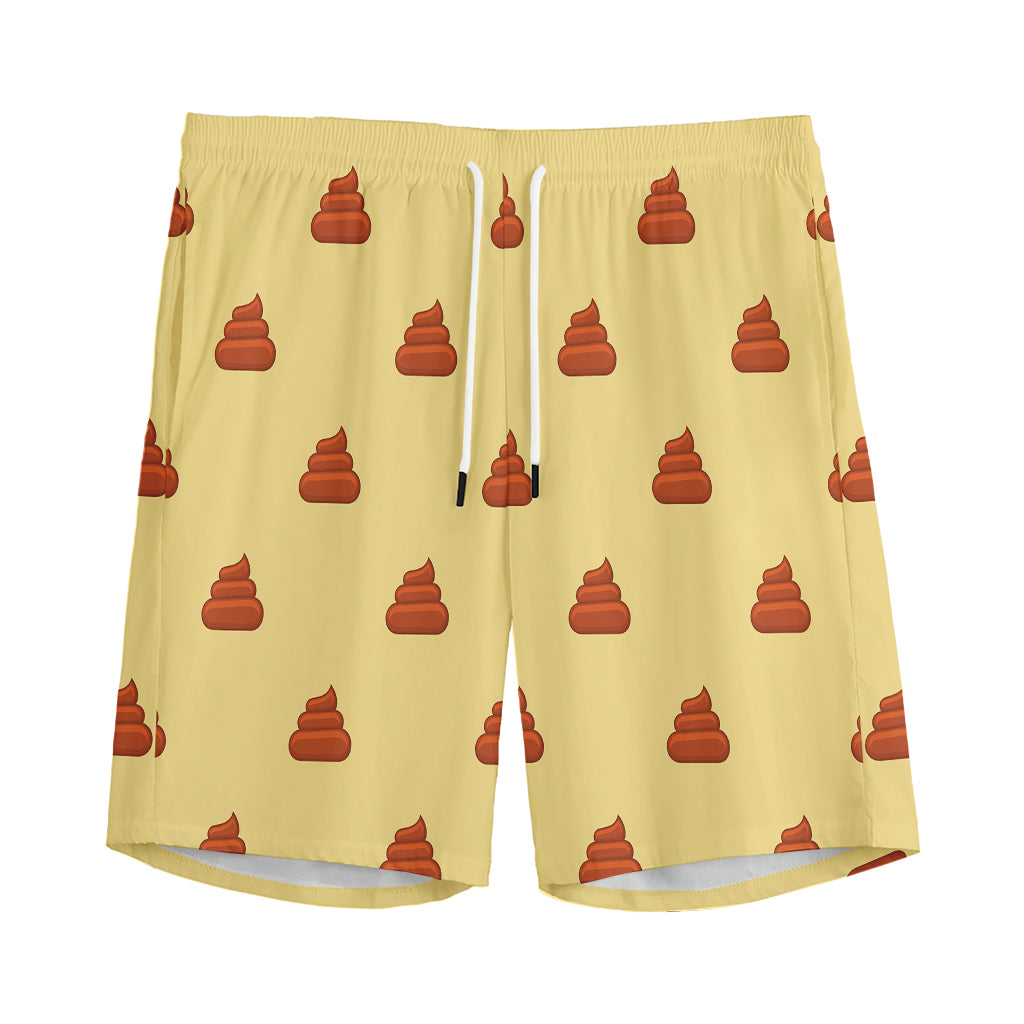 Brown Poop Pattern Print Men's Sports Shorts