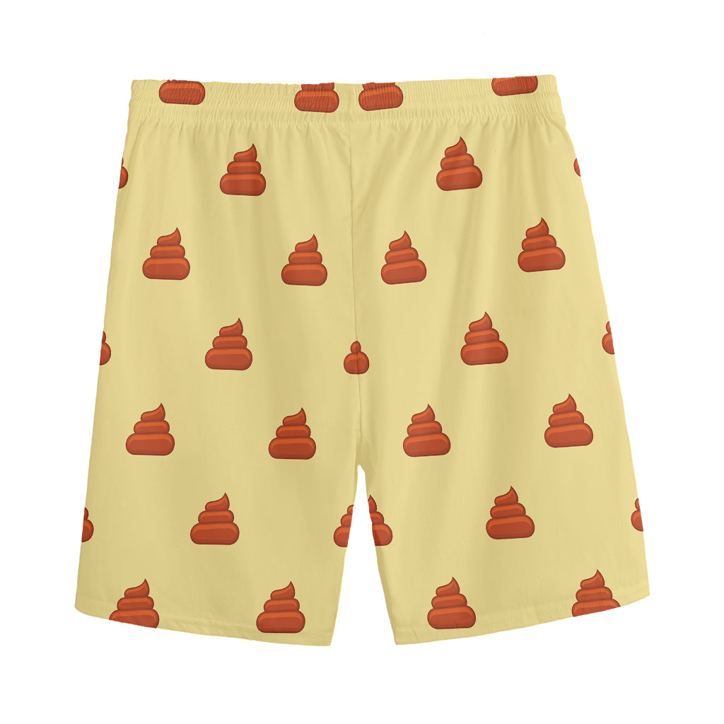 Brown Poop Pattern Print Men's Sports Shorts