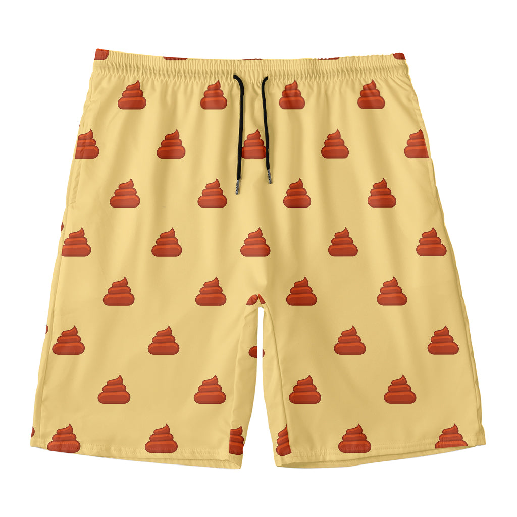 Brown Poop Pattern Print Men's Swim Trunks