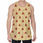 Brown Poop Pattern Print Men's Velvet Tank Top