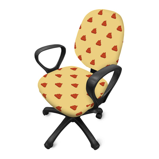Brown Poop Pattern Print Office Chair Cover
