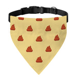 Brown Poop Pattern Print Over The Collar Dog Bandana
