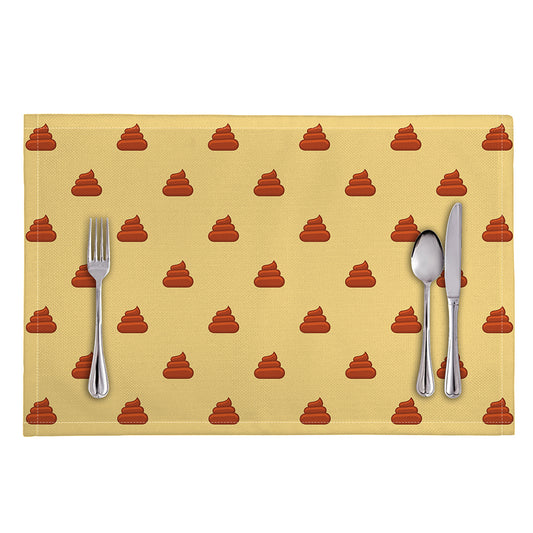 Brown Poop Pattern Print Placemat