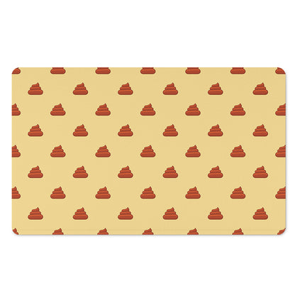 Brown Poop Pattern Print Polyester Doormat