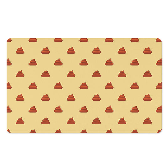 Brown Poop Pattern Print Polyester Doormat