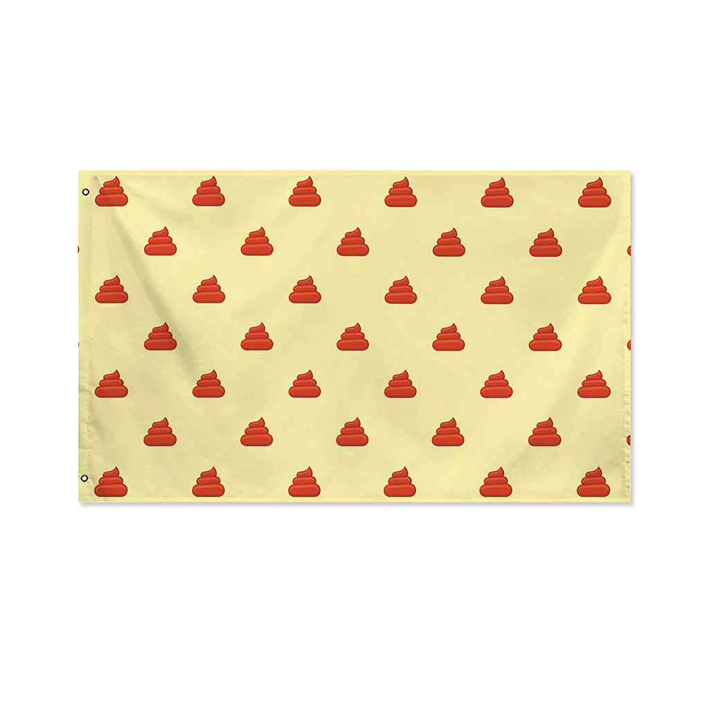 Brown Poop Pattern Print Polyester Flag