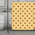 Brown Poop Pattern Print Polyester Shower Curtain