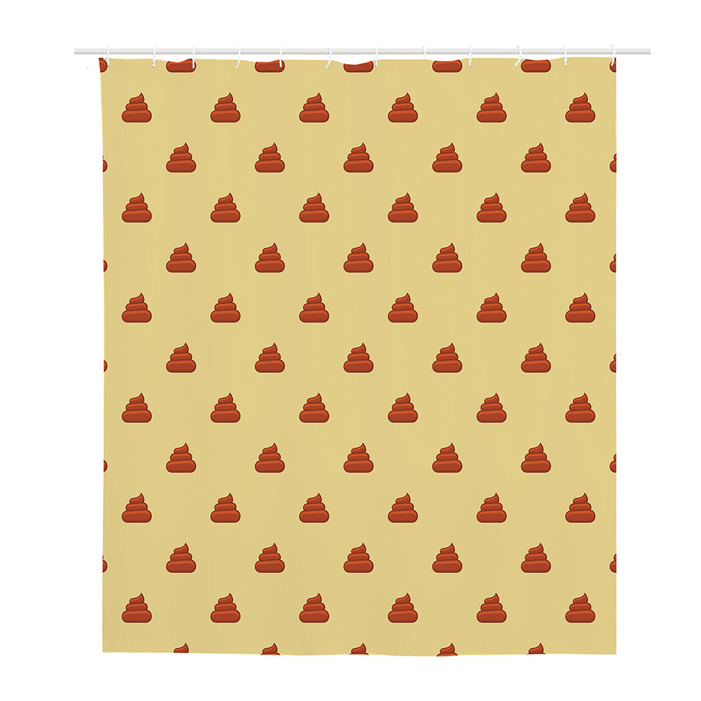 Brown Poop Pattern Print Polyester Shower Curtain