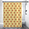 Brown Poop Pattern Print Premium Shower Curtain