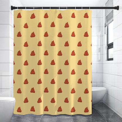 Brown Poop Pattern Print Premium Shower Curtain