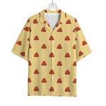 Brown Poop Pattern Print Rayon Hawaiian Shirt