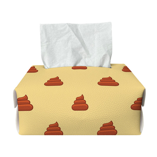 Brown Poop Pattern Print Rectangle Tissue Box Cover