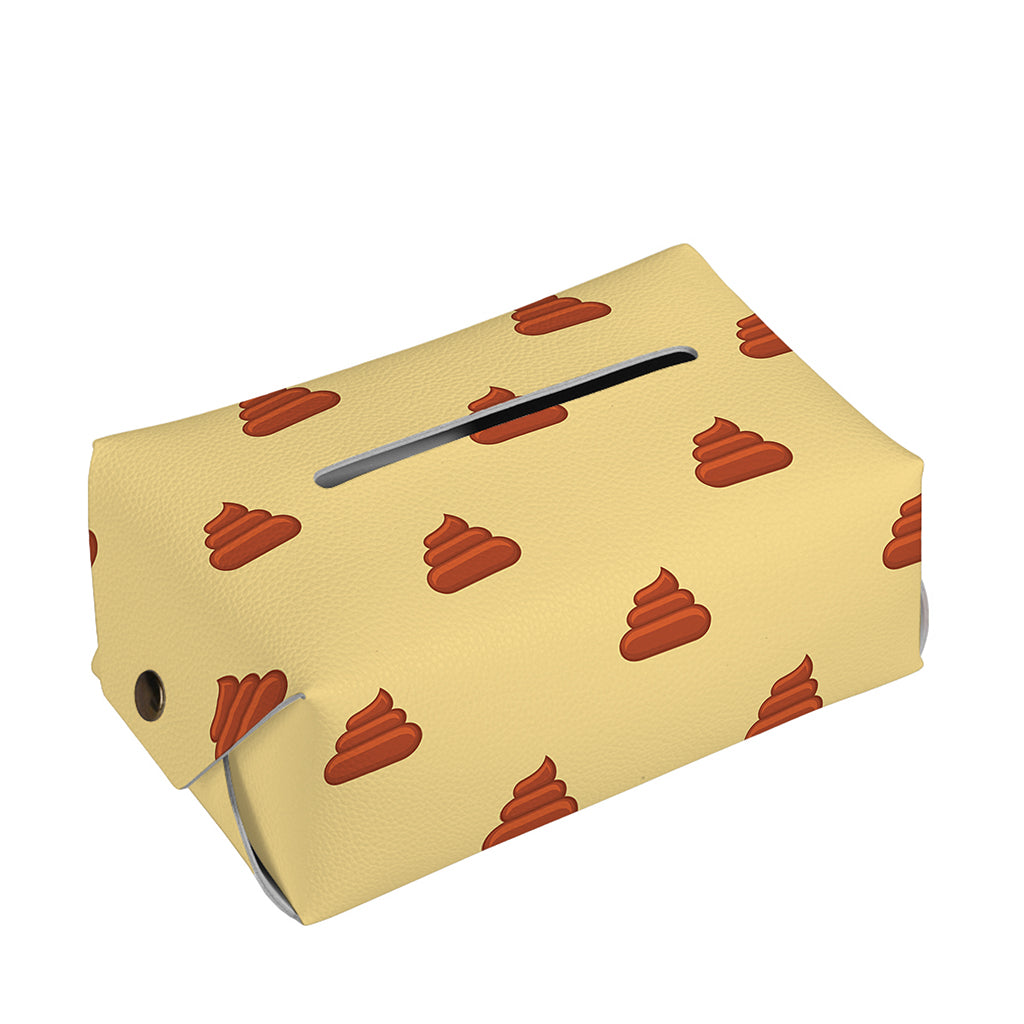Brown Poop Pattern Print Rectangle Tissue Box Cover