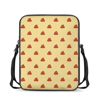 Brown Poop Pattern Print Rectangular Crossbody Bag
