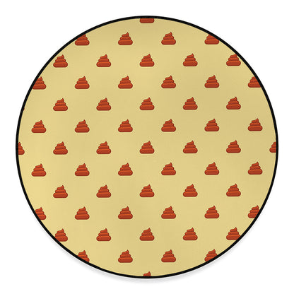 Brown Poop Pattern Print Round Floor Mat