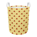 Brown Poop Pattern Print Round Laundry Basket