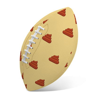 Brown Poop Pattern Print Rugby Ball