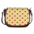 Brown Poop Pattern Print Saddle Bag
